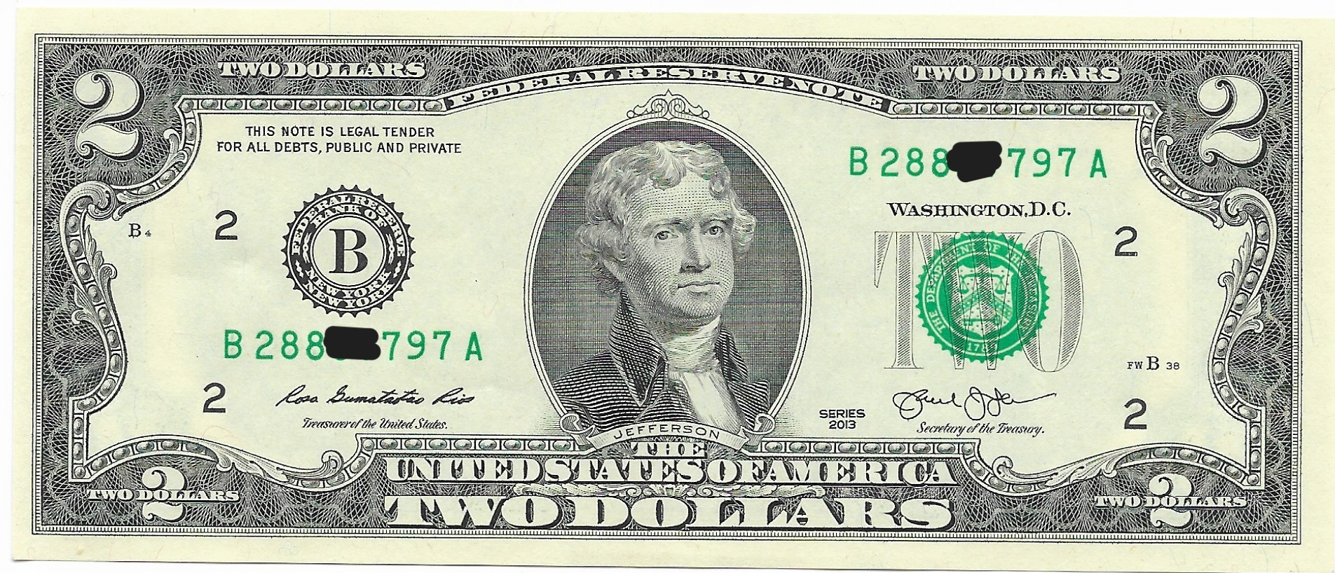 US $2 Bill (2013) AU
